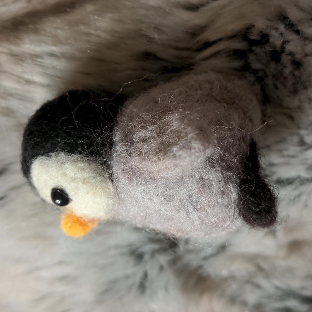 SOLD: HANDMADE Baby Penguin Needle Felted Ornament - Picture 5 of 5